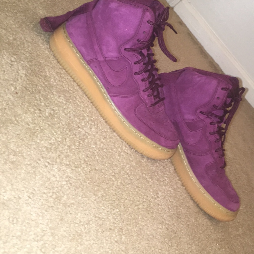 nike air force , purple velvet , high top